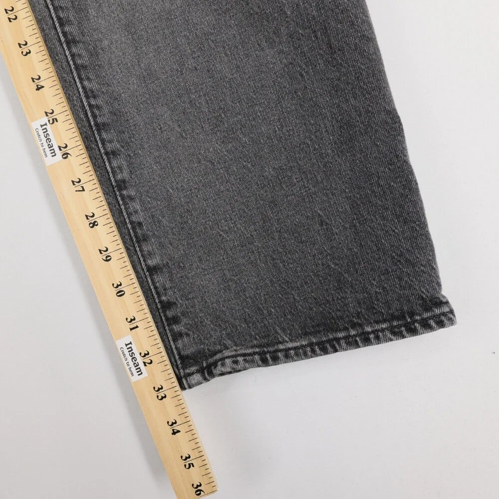 Levis 501 93 Jeans Mens 36x34 Black Gray Stretch Denim Button Fly Premium